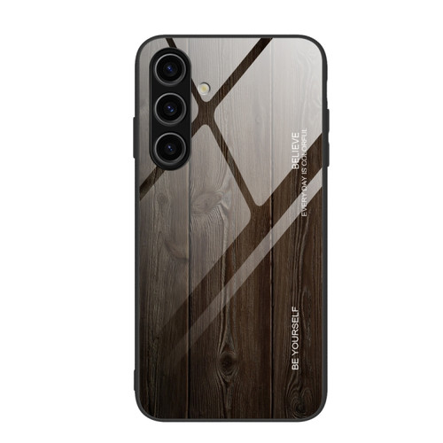 Samsung Galaxy S24+ 5G Wood Grain Glass Phone Case - Black