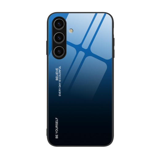 Samsung Galaxy S24+ 5G Gradient Color Glass Phone Case - Blue Black