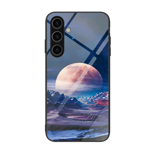 Samsung Galaxy S24+ 5G Colorful Painted Glass Phone Case - Moon Hill