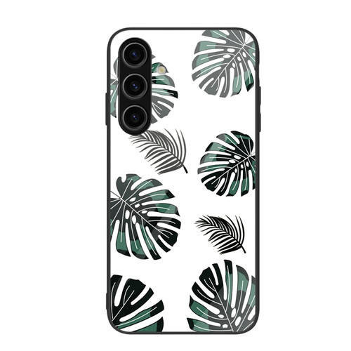 Samsung Galaxy S24+ 5G Colorful Painted Glass Phone Case - Banana Leaf