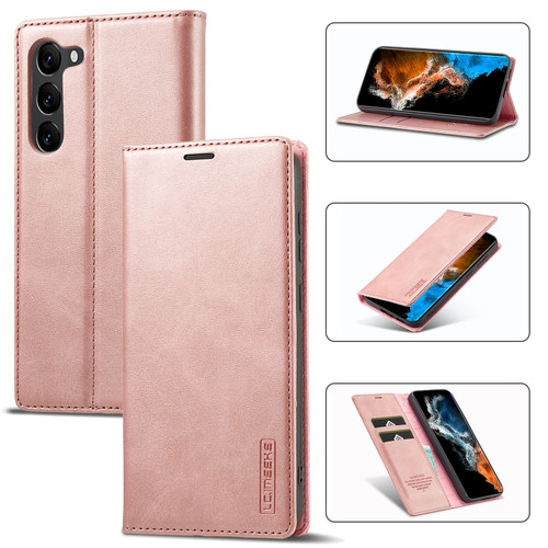 Samsung Galaxy S24+ 5G LC.IMEEKE Strong Magnetism Microfiber Leather Phone Case - Rose Gold