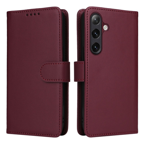 Samsung Galaxy S24+ 5G BETOPNICE BN-005 2 in 1 Detachable Imitate Genuine Leather Phone Case - Wine Red