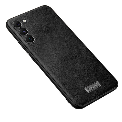 Samsung Galaxy S24+ 5G SULADA Shockproof TPU + Handmade Leather Phone Case - Black