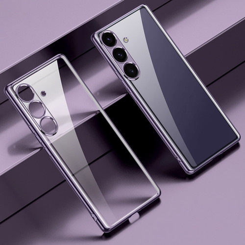 Samsung Galaxy S24+ 5G SULADA Electroplating TPU Transparent Phone Case - Purple