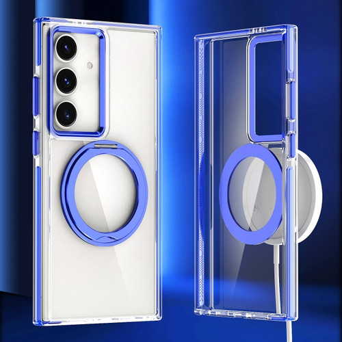 Samsung Galaxy S24+ 5G Magnetic 360 Degree Rotating Holder Phone Case - Blue