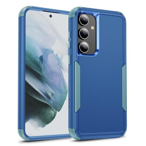 Samsung Galaxy S24+ 5G TPU + PC Shockproof Protective Phone Case - Royal Blue + Grey Green