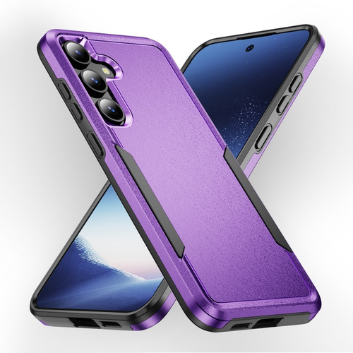 Samsung Galaxy S24+ 5G Pioneer Armor Heavy Duty PC + TPU Phone Case - Purple+Black