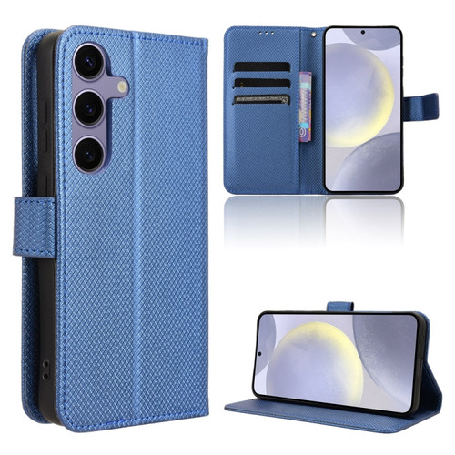 Samsung Galaxy S24+ 5G Diamond Texture Leather Phone Case - Blue