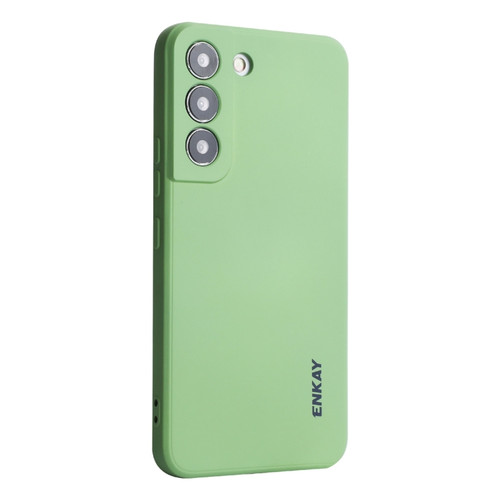 Samsung Galaxy S24+ 5G ENKAY Liquid Silicone Soft Shockproof Phone Case - Light Green