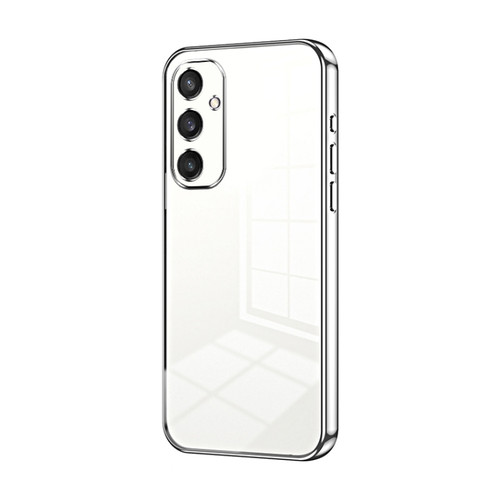 Samsung Galaxy S24+ 5G Transparent Plating Fine Hole Phone Case - Silver