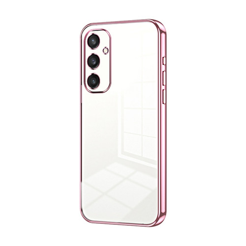 Samsung Galaxy S24+ 5G Transparent Plating Fine Hole Phone Case - Pink