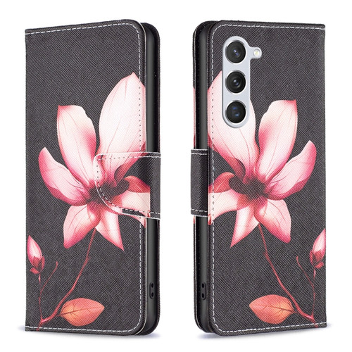 Samsung Galaxy S24 5G Colored Drawing Pattern Leather Phone Case - Lotus
