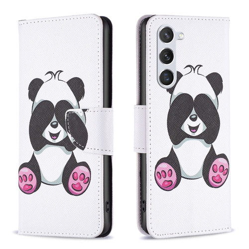 Samsung Galaxy S24 5G Colored Drawing Pattern Leather Phone Case - Panda