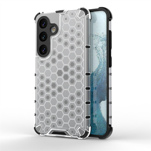 Samsung Galaxy S24 5G Shockproof Honeycomb Phone Case - White