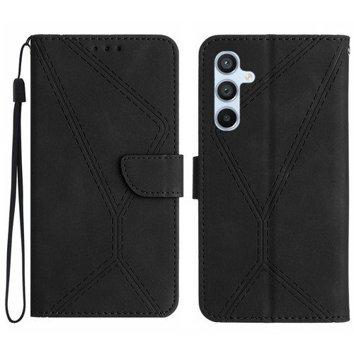 Samsung Galaxy S24 5G Stitching Embossed Leather Phone Case - Black