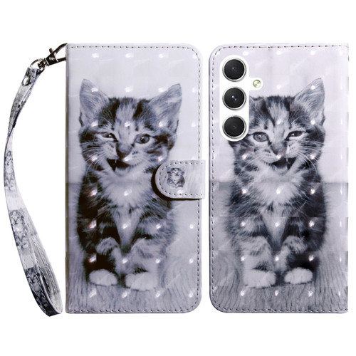Samsung Galaxy S24 5G 3D Painted Leather Phone Case - Smile Cat