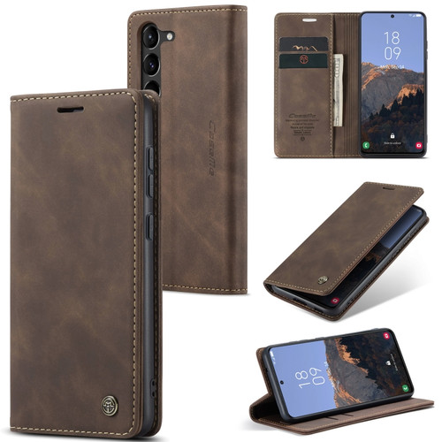 Samsung Galaxy S24 CaseMe 013 Multifunctional Horizontal Flip Leather Phone Case - Coffee