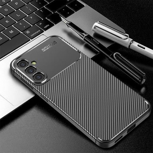 Samsung Galaxy S24 5G Carbon Fiber Texture Shockproof TPU Phone Case - Black