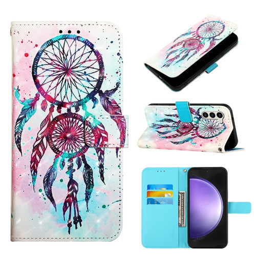 Samsung Galaxy S24 5G 3D Painting Horizontal Flip Leather Phone Case - Color Drop Wind Chimes