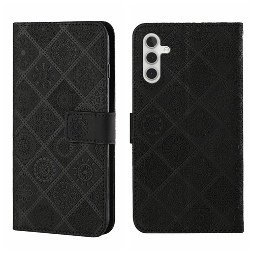 Samsung Galaxy S24 5G Ethnic Style Embossed Pattern Leather Phone Case - Black