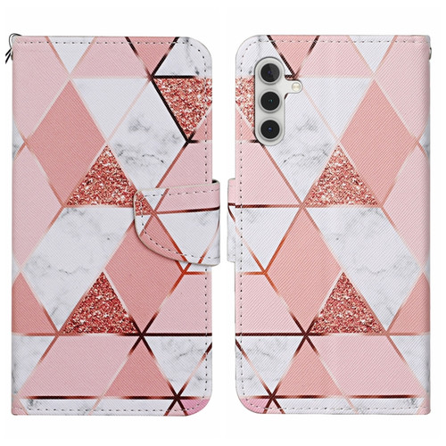 Samsung Galaxy S24 5G Colored Drawing Pattern Leather Phone Case - Marble