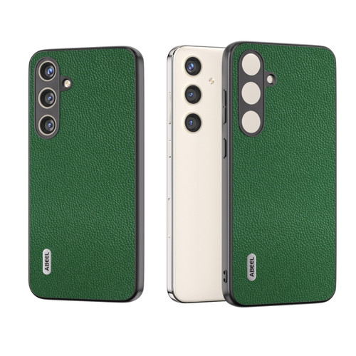 Samsung Galaxy S24 5G ABEEL Black Edge Genuine Leather Mino Phone Case - Green