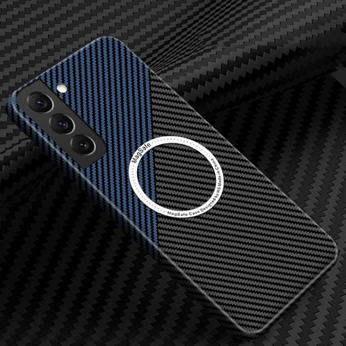 Samsung Galaxy S24 5G Carbon Fiber Texture MagSafe Magnetic Phone Case - Black Blue