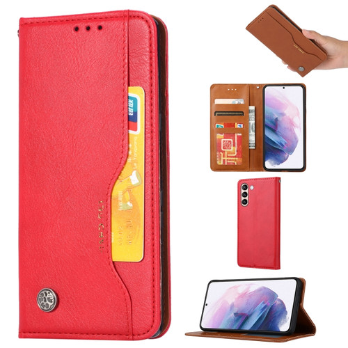 Samsung Galaxy S24 5G Knead Skin Texture Flip Leather Phone Case - Red