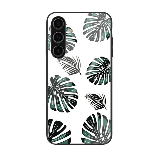 Samsung Galaxy S24 5G Colorful Painted Glass Phone Case - Banana Leaf