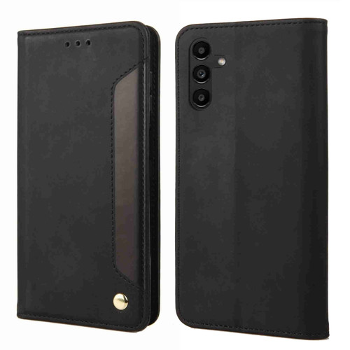 Samsung Galaxy S24 5G Skin Feel Splicing Leather Phone Case - Black