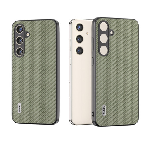 Samsung Galaxy S24 5G ABEEL Carbon Fiber Texture Protective Phone Case - Green
