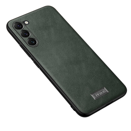 Samsung Galaxy S24 5G SULADA Shockproof TPU + Handmade Leather Phone Case - Green