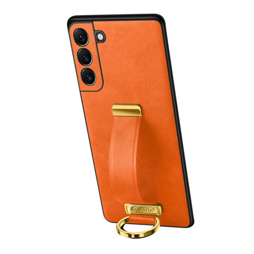 Samsung Galaxy S24 5G SULADA PC + Leather Texture Skin Feel Shockproof Phone Case - Orange