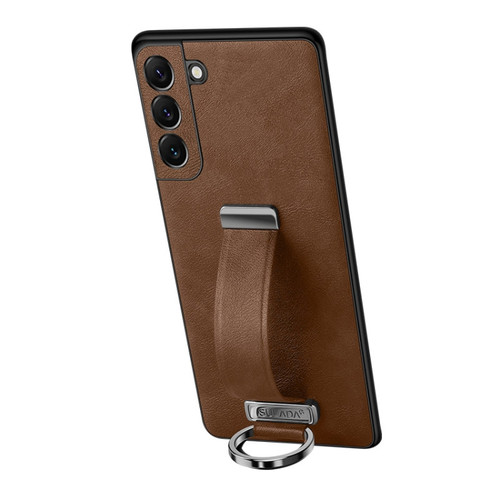 Samsung Galaxy S24 5G SULADA PC + Leather Texture Skin Feel Shockproof Phone Case - Brown