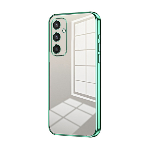 Samsung Galaxy S24 5G Transparent Plating Fine Hole Phone Case - Green