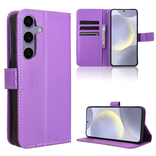 Samsung Galaxy S24 5G Diamond Texture Leather Phone Case - Purple