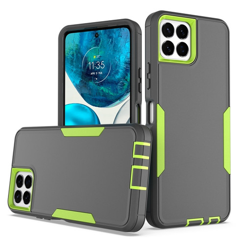 Boost Mobile Celero 5G+ 2 in 1 Magnetic PC + TPU Phone Case - Gray+Fluorescent Green