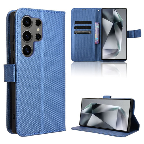 Samsung Galaxy S24 Ultra 5G Diamond Texture Leather Phone Case - Blue