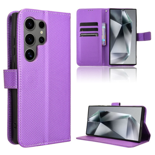 Samsung Galaxy S24 Ultra 5G Diamond Texture Leather Phone Case - Purple