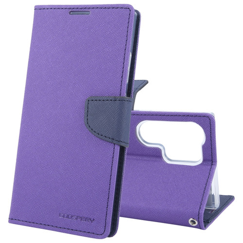 Samsung Galaxy S24 Ultra 5G GOOSPERY FANCY DIARY Cross Texture Leather Phone Case - Purple