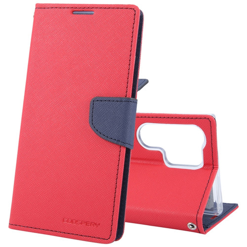 Samsung Galaxy S24 Ultra 5G GOOSPERY FANCY DIARY Cross Texture Leather Phone Case - Red