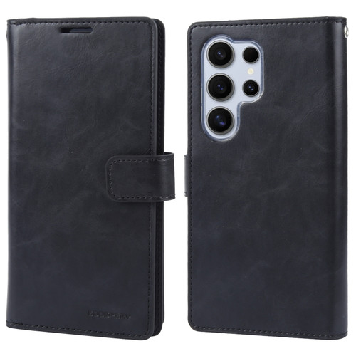 Samsung Galaxy S24 Ultra 5G GOOSPERY MANSOOR DIARY 9 Card Slots Leather Phone Case - Black
