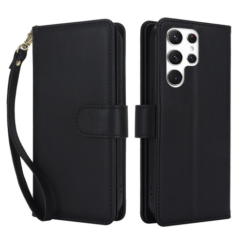 Samsung Galaxy S24 Ultra 5G Multi-Card Wallet RFID Leather Phone Case - Black