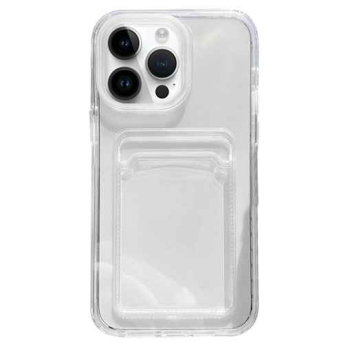 iPhone 15 Pro Max 360 Clear PC Hybrid TPU Phone Case with Card Slot - Transparent