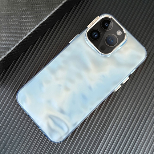 iPhone 15 Pro Max 3D IMD Water Ripple TPU + Acrylic Electroplated Phone Case - Blue