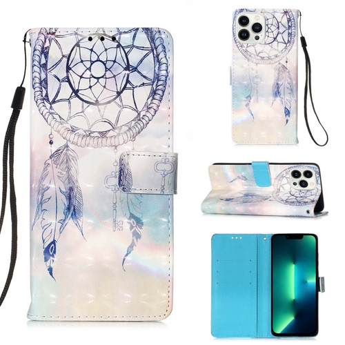 iPhone 15 Pro Max 3D Painting Horizontal Flip Leather Phone Case - Dream Wind Chimes