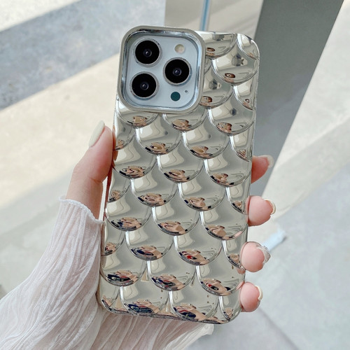 iPhone 15 Pro Max 3D Scale Style TPU Phone Case - Silver