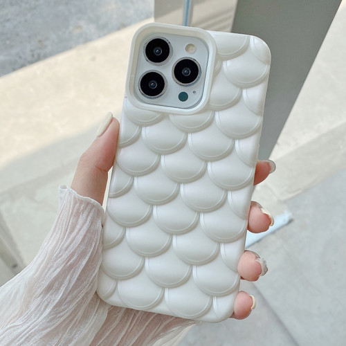 iPhone 15 Pro Max 3D Scale Style TPU Phone Case - White