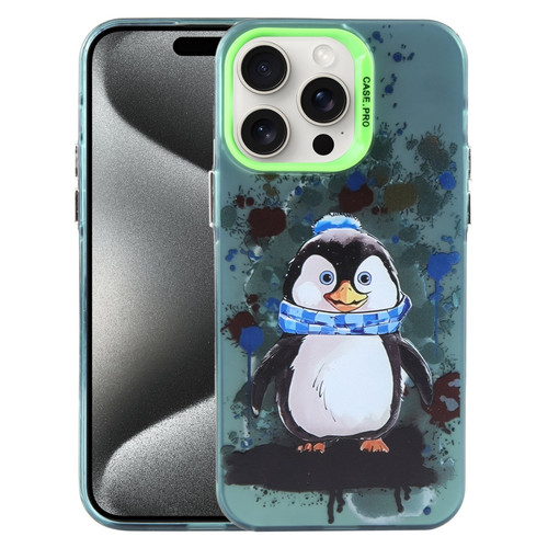 iPhone 15 Pro Max Animal Pattern PC Phone Case - Penguin