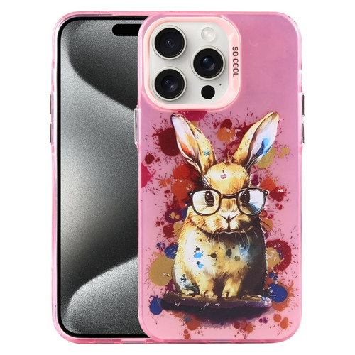 iPhone 15 Pro Max Animal Pattern PC Phone Case - Rabbit